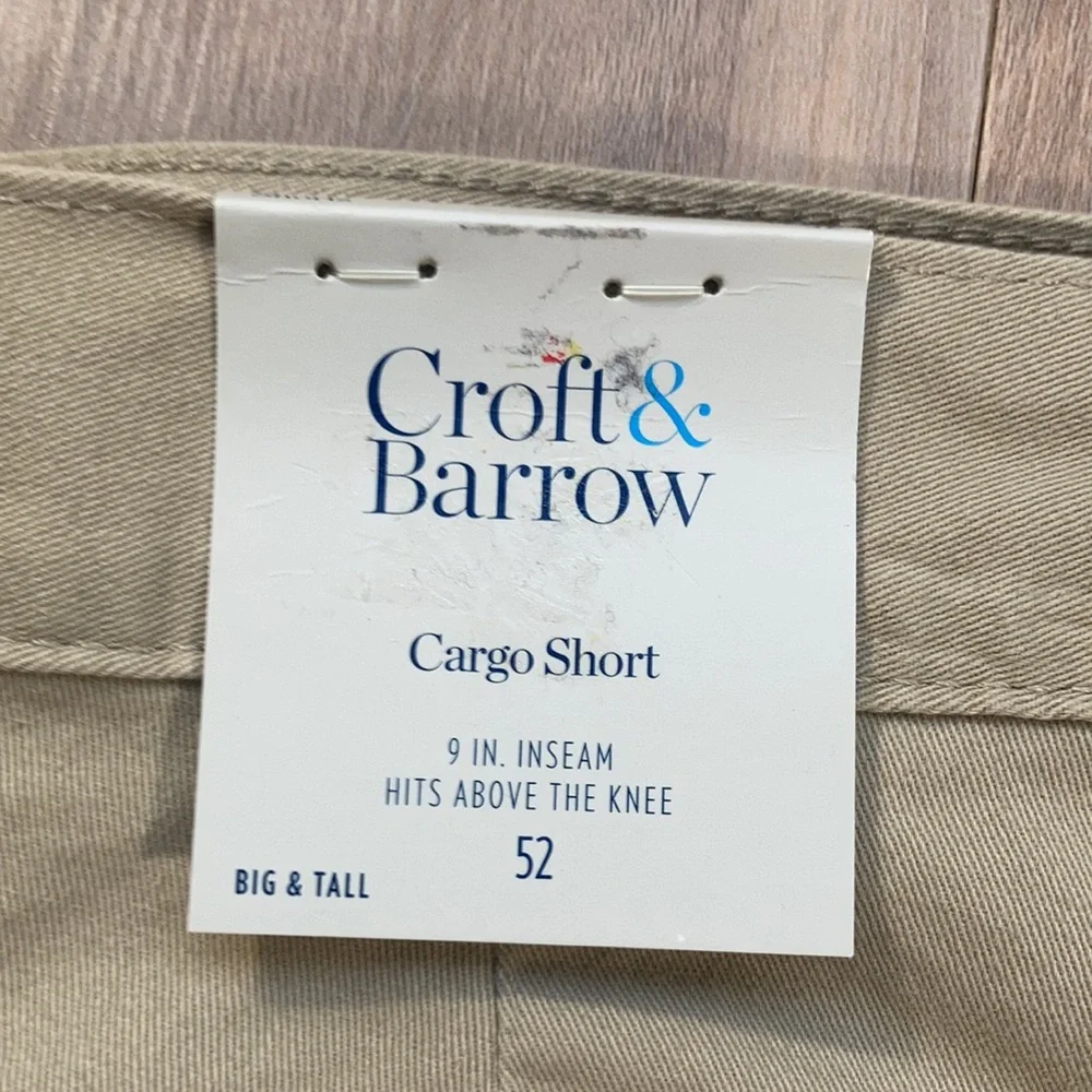 NWT Side elastic tan cargo short Croft & barrow size 52 or 46 - Picture 6 of 16